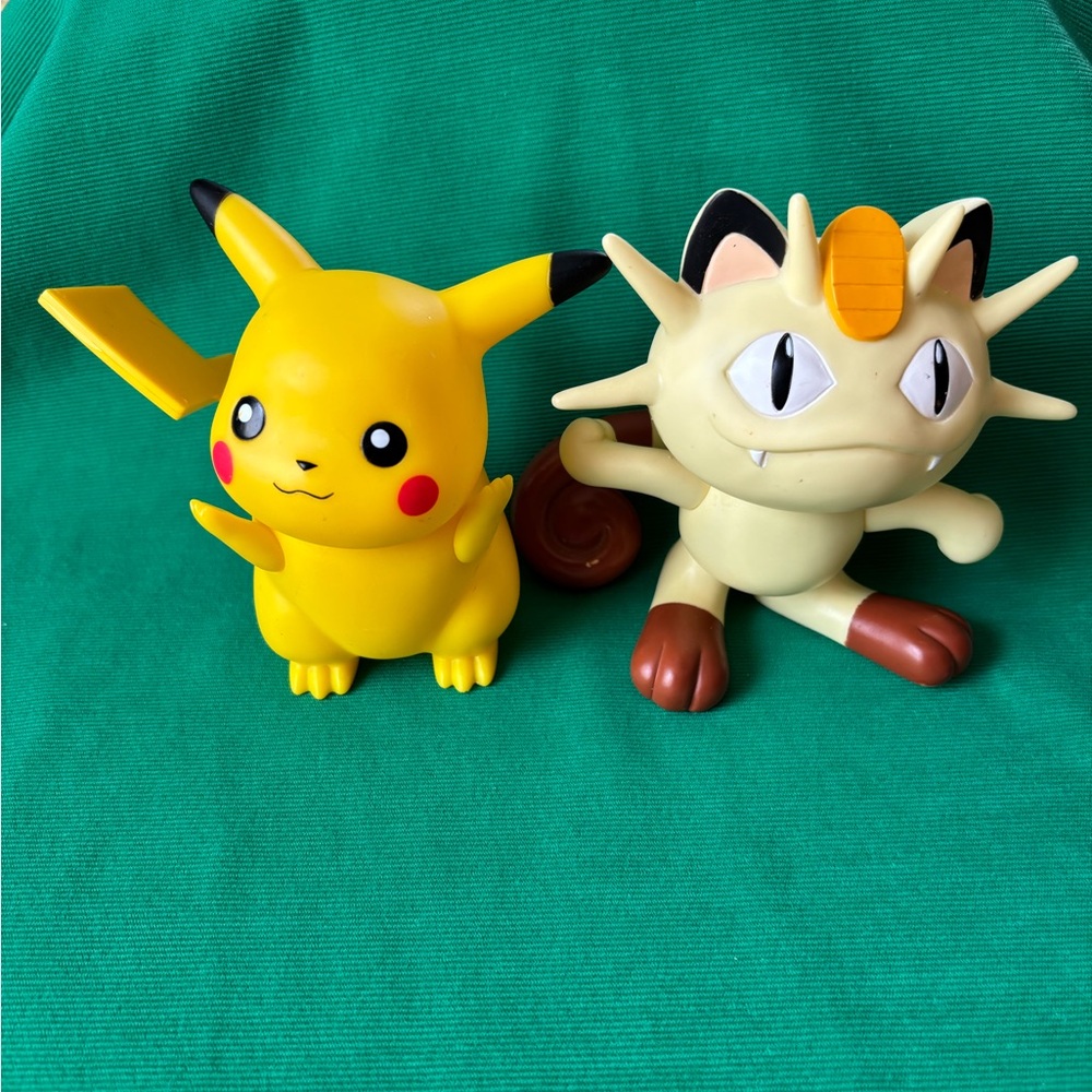 1998 TOMY Pokémon Pikachu & Meowth #25 # 52 figure Rare